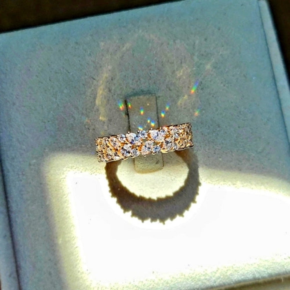 Solid 14k gold Lab marquise/round 3/4 eternity band
